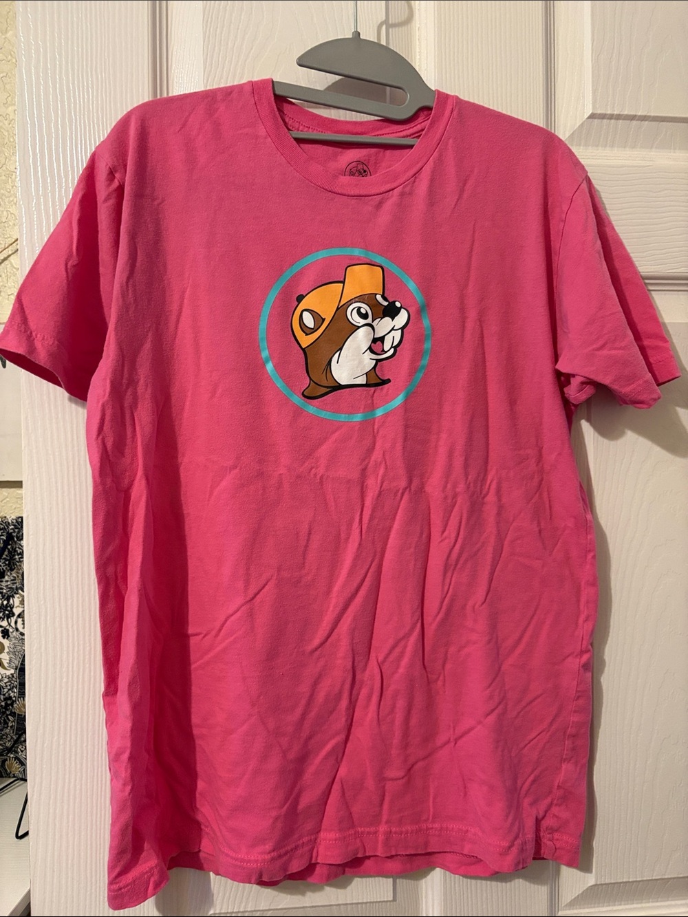 Pink Short Sleeve Tee with Mascot Graphic
